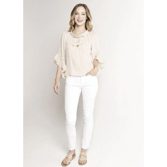 MISA Los Angeles Allegra Size Small Ivry Blouse Ruffled Sleeves Blouse Top USA - Picture 1 of 11